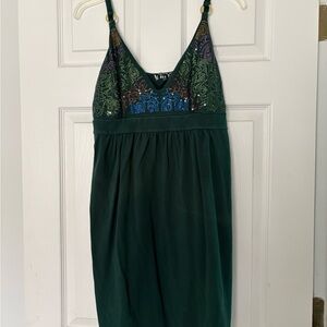 Sequin Embellished Green Dress